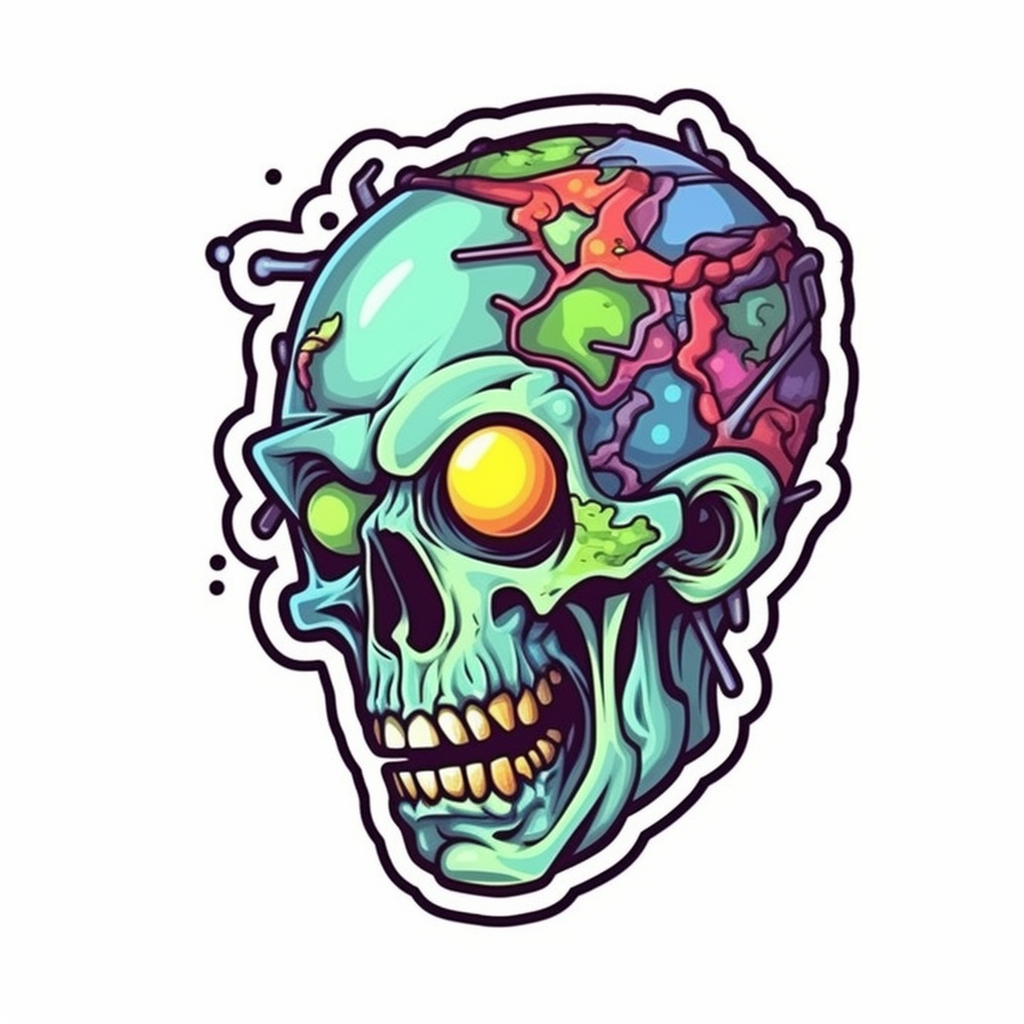 Zombie Vinyl Decal Sticker for Car, Laptop, Tumbler and more # 007083