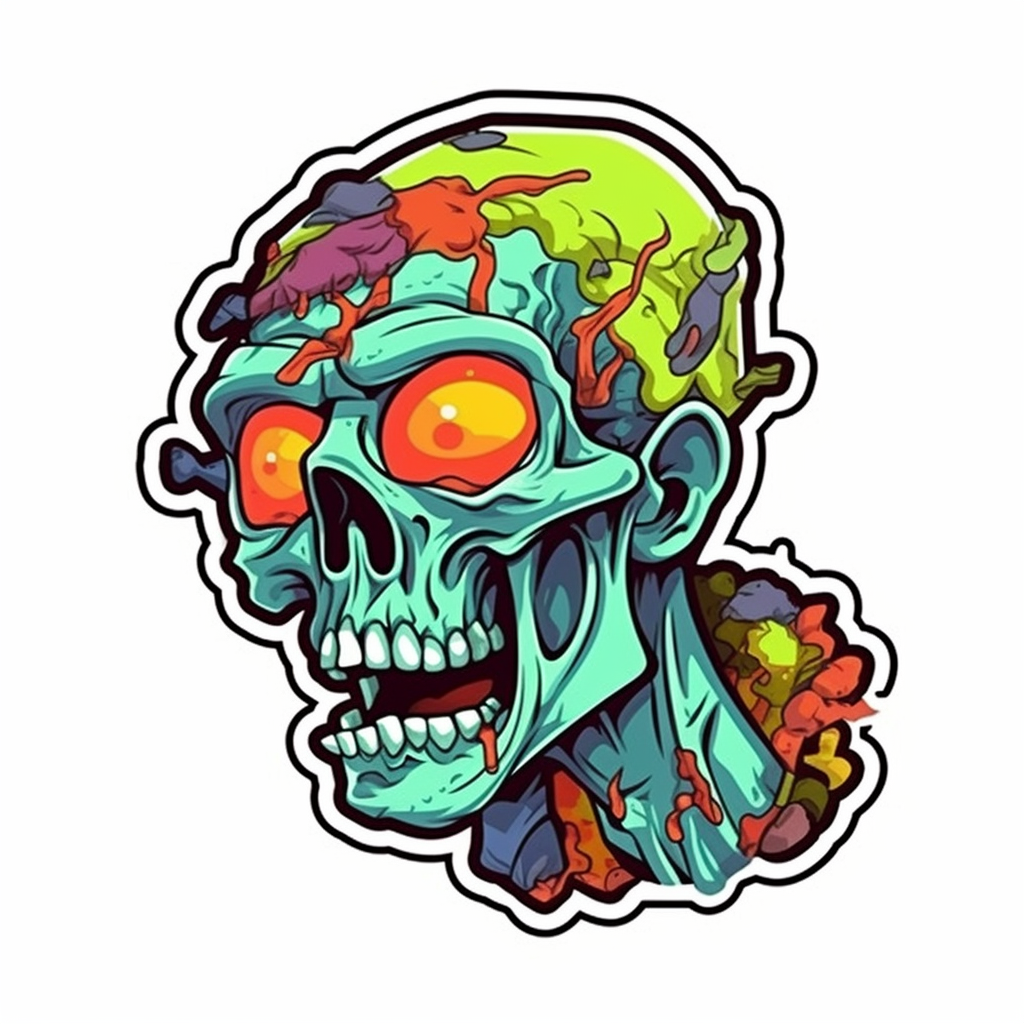Zombie Vinyl Decal Sticker for Car, Laptop, Tumbler and more # 007084