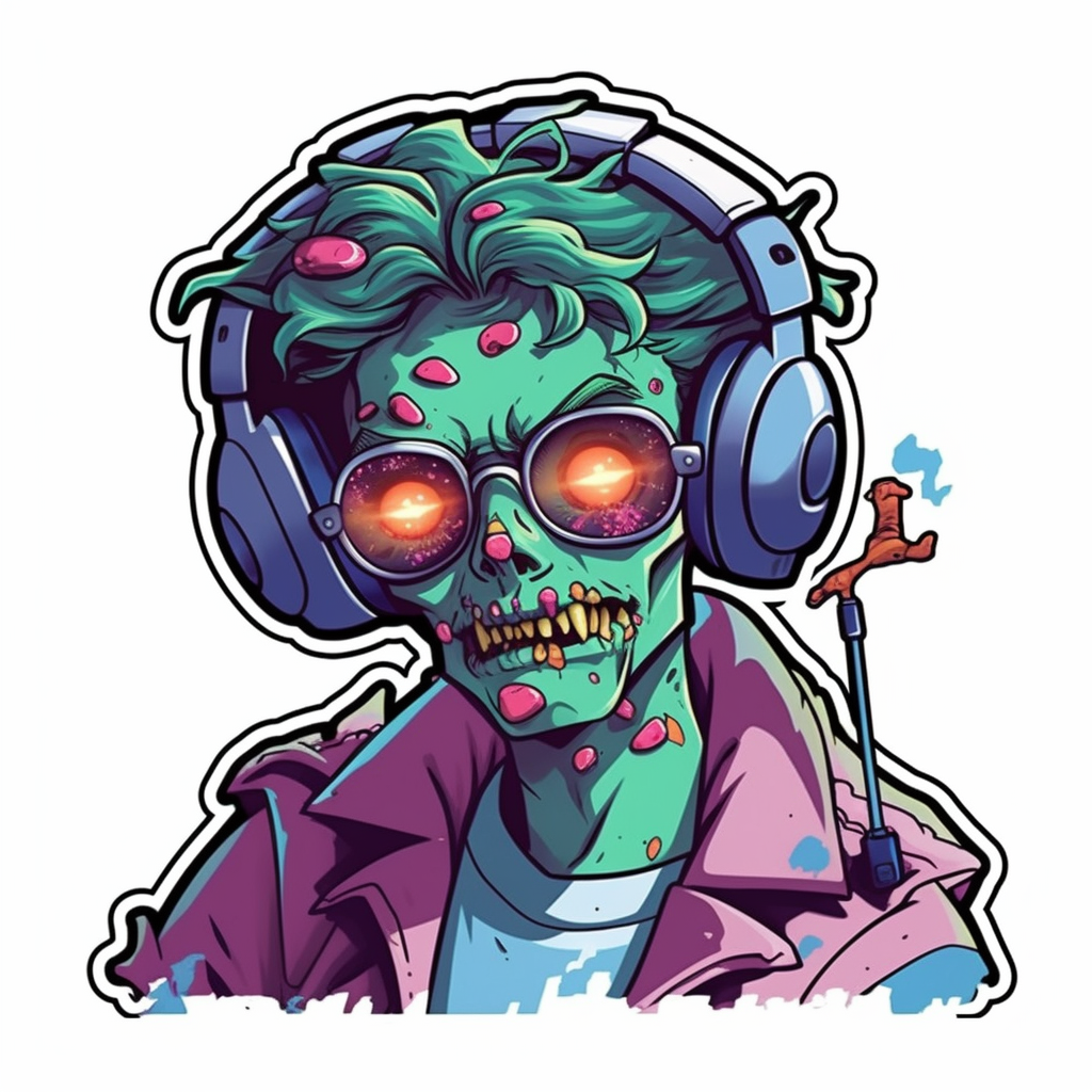 Zombie Vinyl Decal Sticker for Car, Laptop, Tumbler and more # 007093