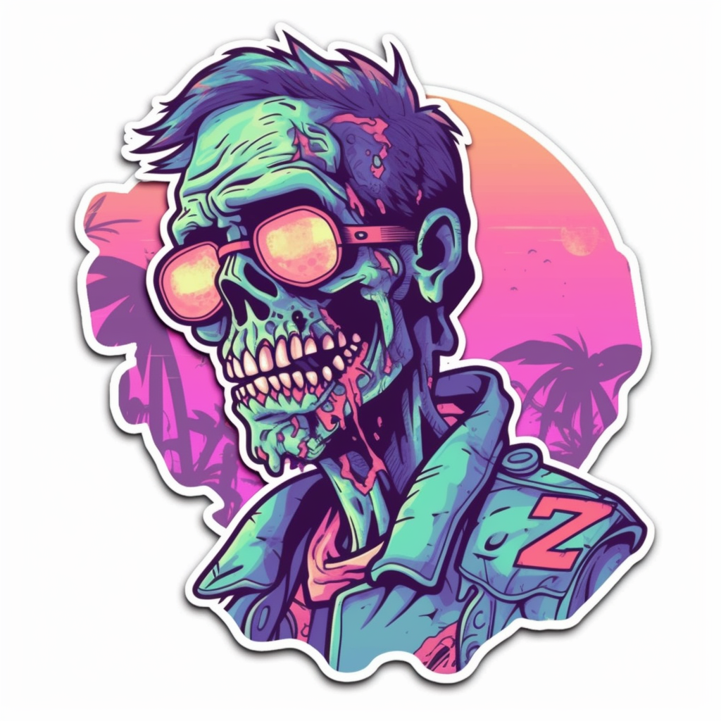 Zombie Vinyl Decal Sticker for Car, Laptop, Tumbler and more # 007100