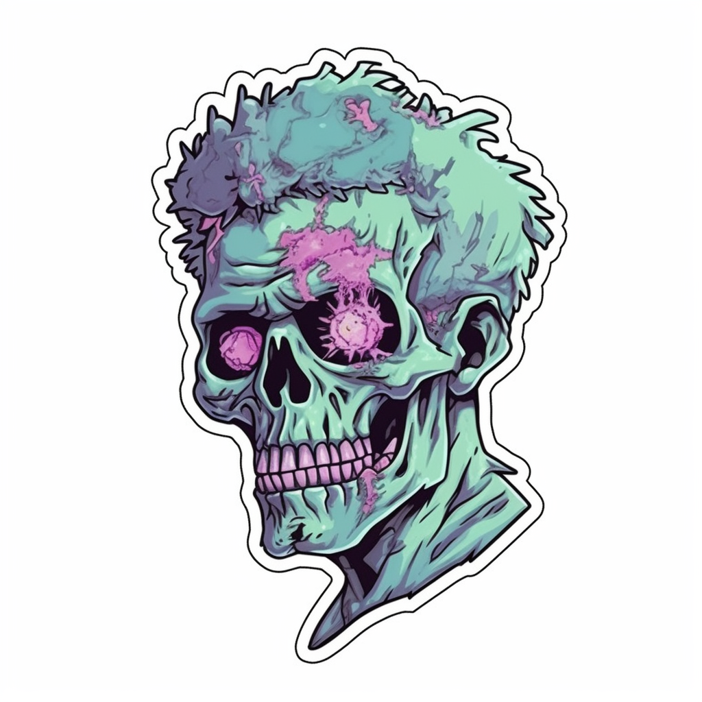 Zombie Vinyl Decal Sticker for Car, Laptop, Tumbler and more # 007104