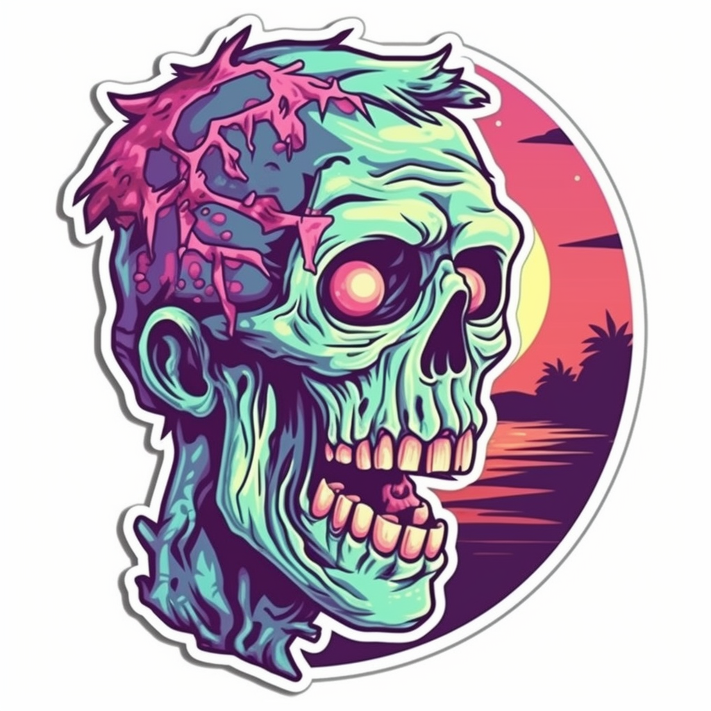 Zombie Vinyl Decal Sticker for Car, Laptop, Tumbler and more # 007102