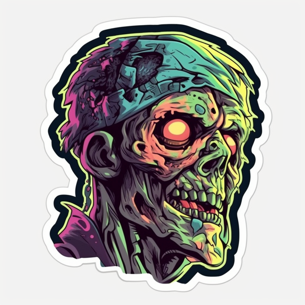 Zombie Vinyl Decal Sticker for Car, Laptop, Tumbler and more # 007091