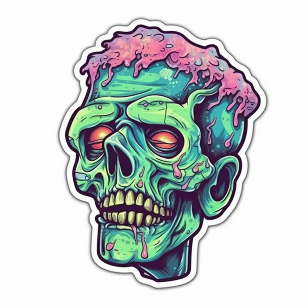Zombie Vinyl Decal Sticker for Car, Laptop, Tumbler and more # 007088