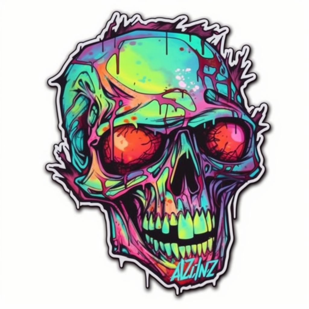 Zombie Vinyl Decal Sticker for Car, Laptop, Tumbler and more # 007082