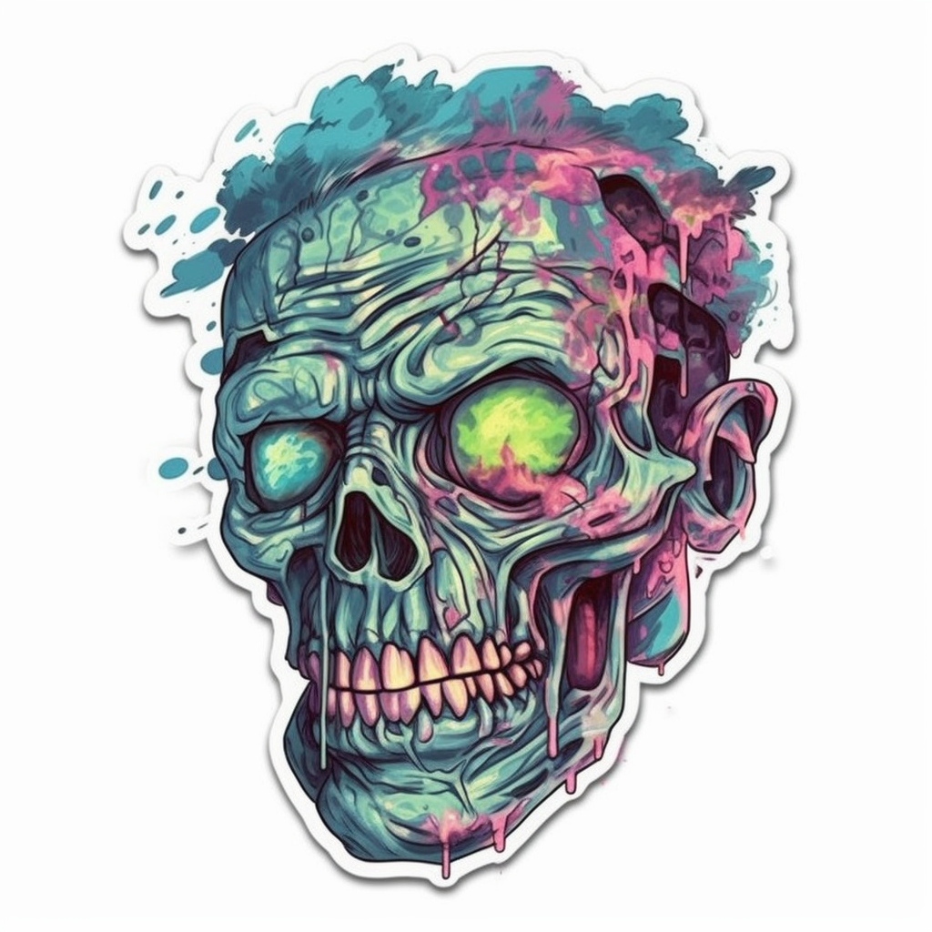 Zombie Vinyl Decal Sticker for Car, Laptop, Tumbler and more # 007085