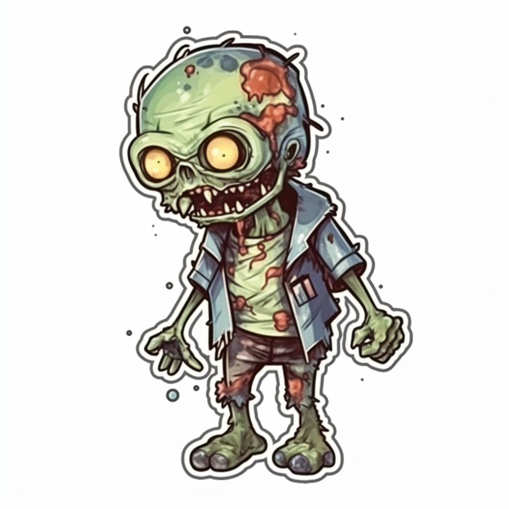 Zombie Vinyl Decal Sticker for Car, Laptop, Tumbler and more # 007101