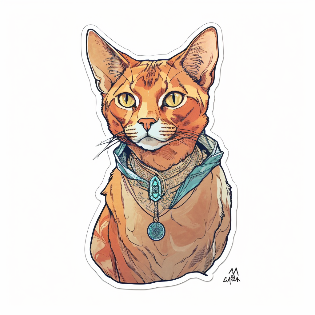 Abyssinian Cat Vinyl Decal Sticker for Car, Laptop, Tumbler and more # 2428