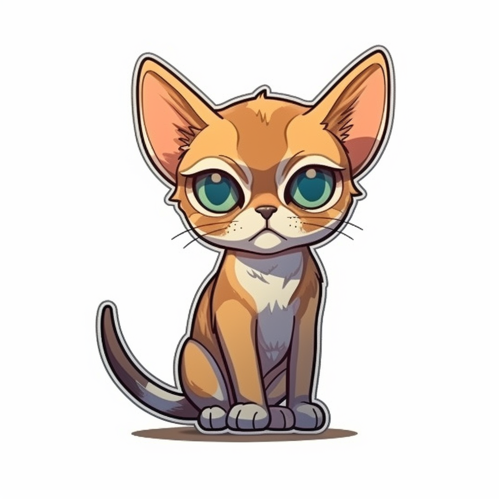 Abyssinian Cat Vinyl Decal Sticker for Car, Laptop, Tumbler and more # 002006