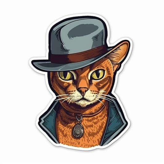 Abyssinian Cat Vinyl Decal Sticker for Car, Laptop, Tumbler and more # 002046