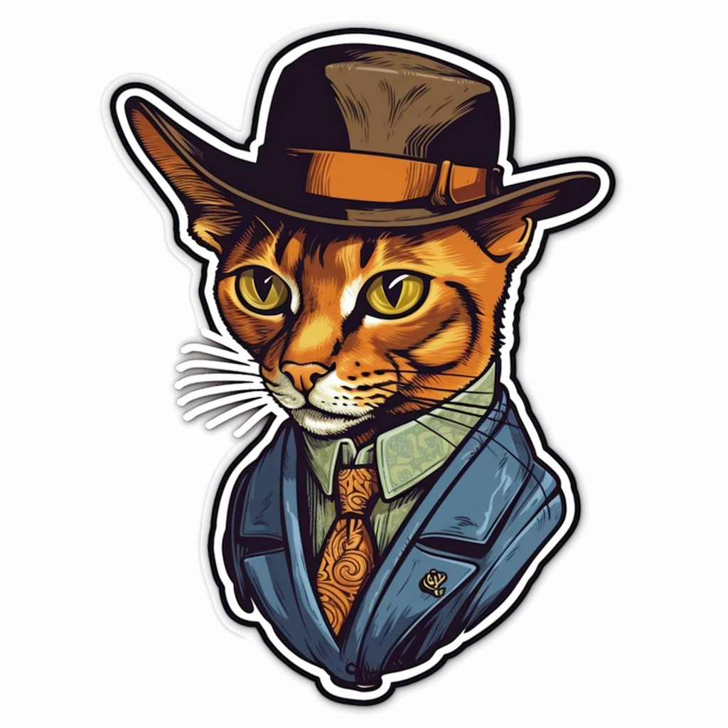 Abyssinian Cat Vinyl Decal Sticker for Car, Laptop, Tumbler and more # 002225