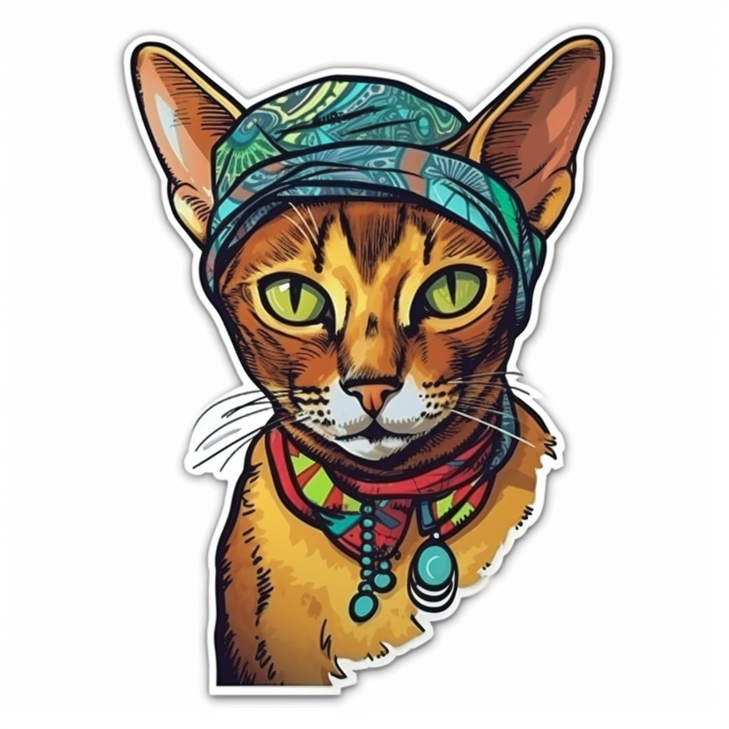 Abyssinian Cat Vinyl Decal Sticker for Car, Laptop, Tumbler and more # 002008