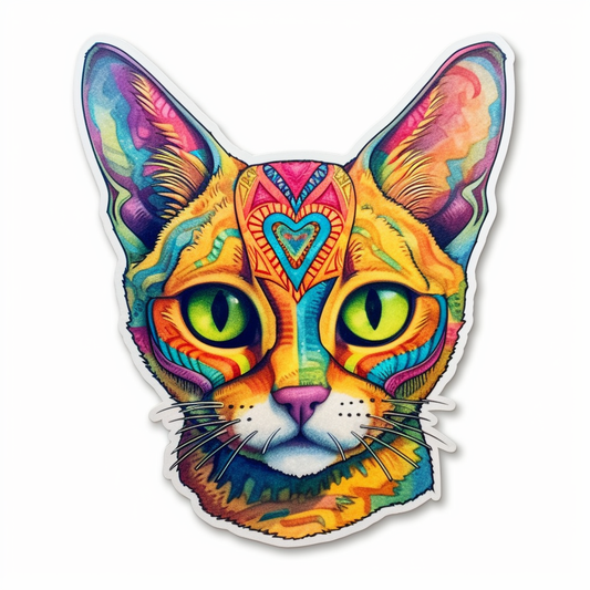 Abyssinian Cat Vinyl Decal Sticker for Car, Laptop, Tumbler and more # 002158
