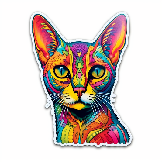 Abyssinian Cat Vinyl Decal Sticker for Car, Laptop, Tumbler and more # 002179