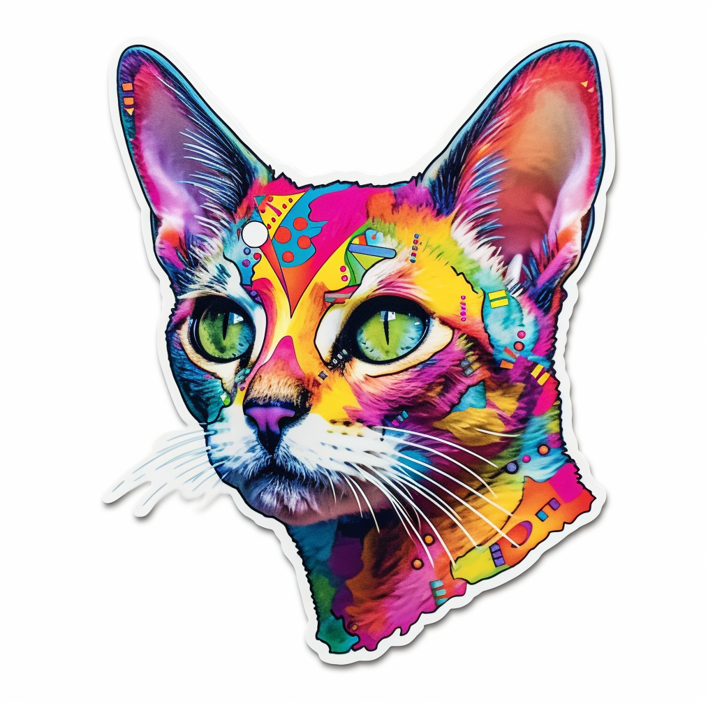 Abyssinian Cat Vinyl Decal Sticker for Car, Laptop, Tumbler and more # 002076