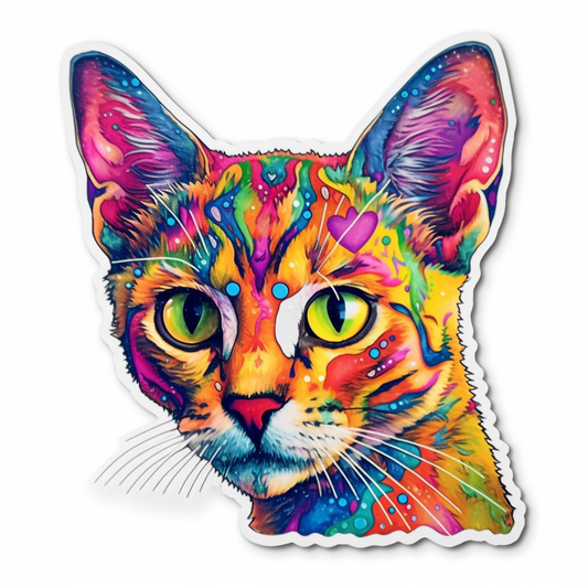 Abyssinian Cat Vinyl Decal Sticker for Car, Laptop, Tumbler and more # 001981