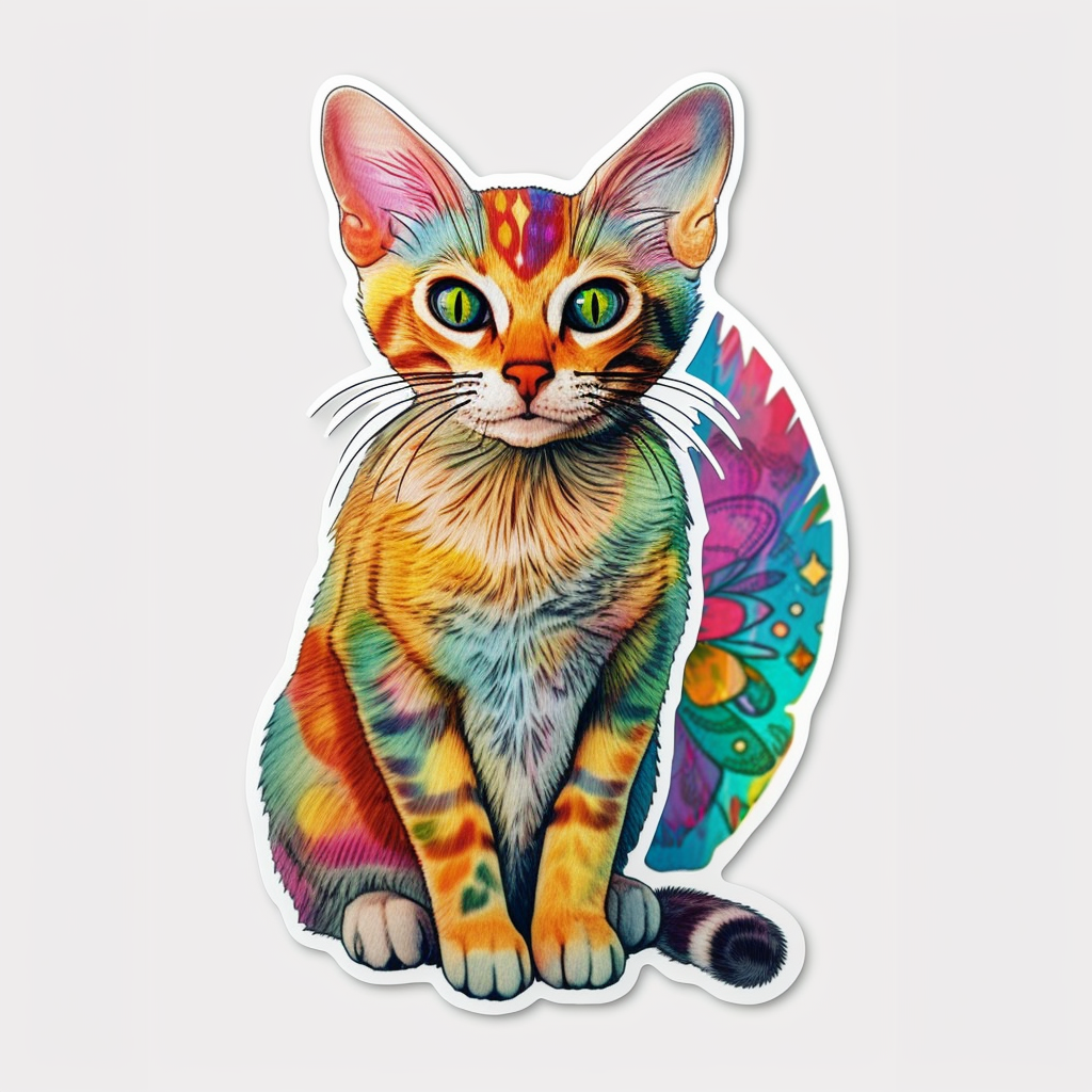 Abyssinian Cat Vinyl Decal Sticker for Car, Laptop, Tumbler and more # 2403