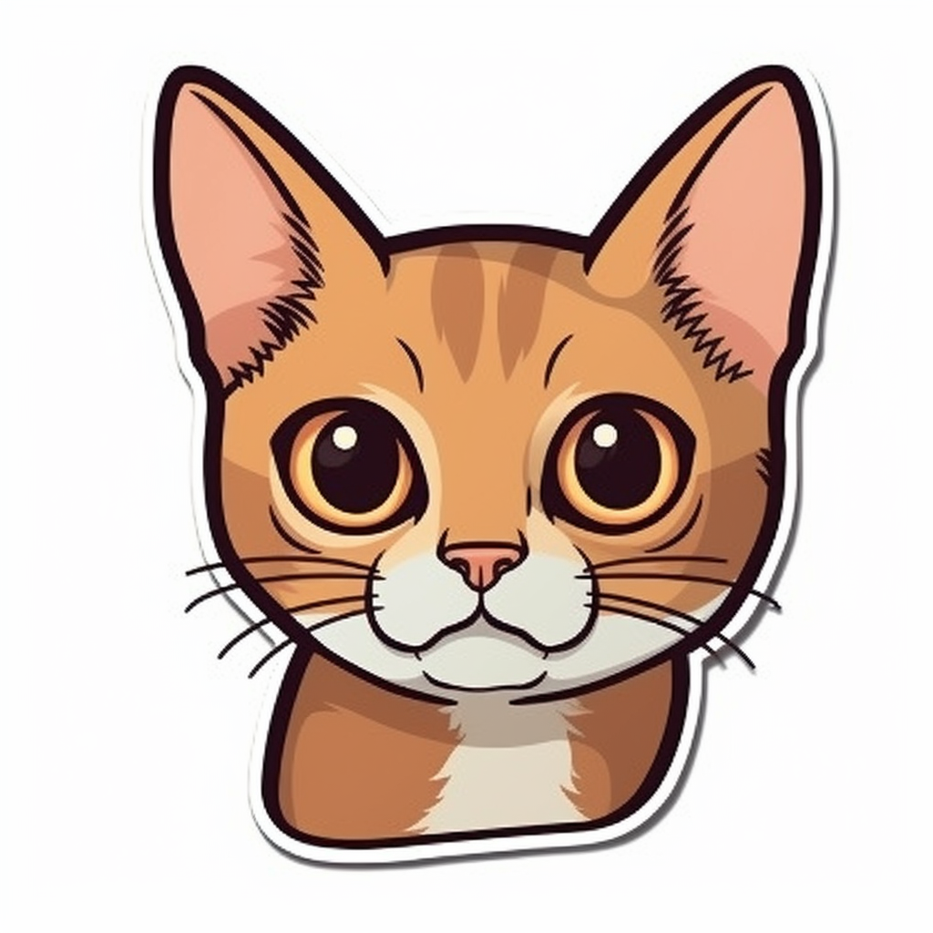 Abyssinian Cat Vinyl Decal Sticker for Car, Laptop, Tumbler and more # 002104