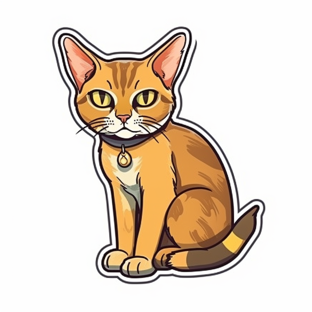 Abyssinian Cat Vinyl Decal Sticker for Car, Laptop, Tumbler and more # 001975
