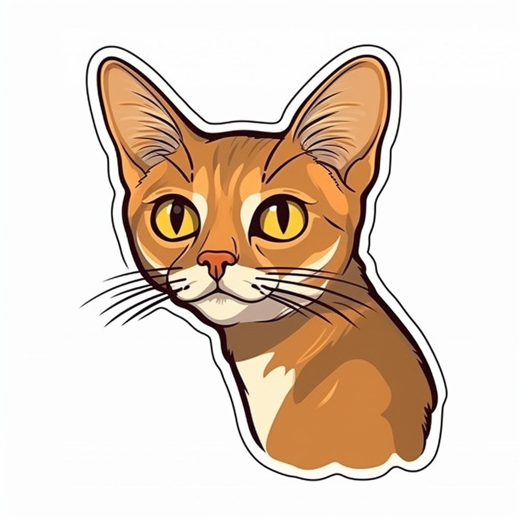 Abyssinian Cat Vinyl Decal Sticker for Car, Laptop, Tumbler and more # 001895