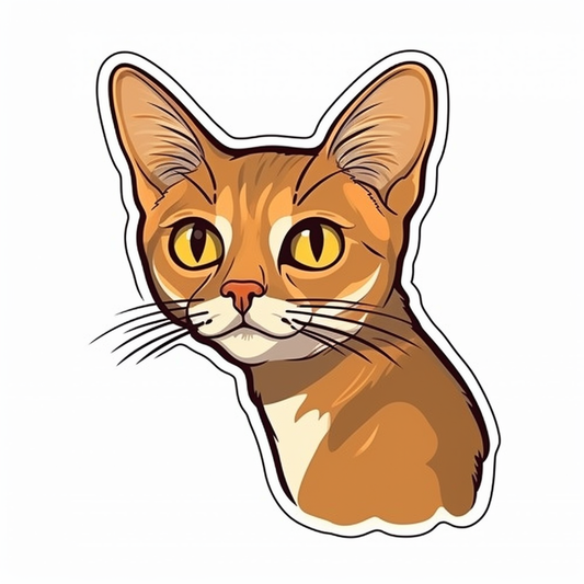 Abyssinian Cat Vinyl Decal Sticker for Car, Laptop, Tumbler and more # 001895