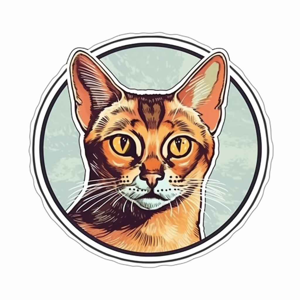 Abyssinian Cat Vinyl Decal Sticker for Car, Laptop, Tumbler and more # 2427