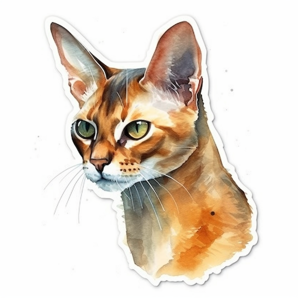 Abyssinian Cat Vinyl Decal Sticker for Car, Laptop, Tumbler and more # 002037