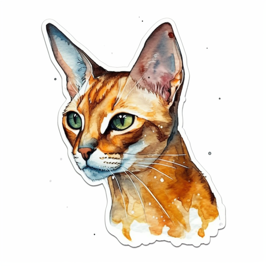 Abyssinian Cat Vinyl Decal Sticker for Car, Laptop, Tumbler and more # 2429