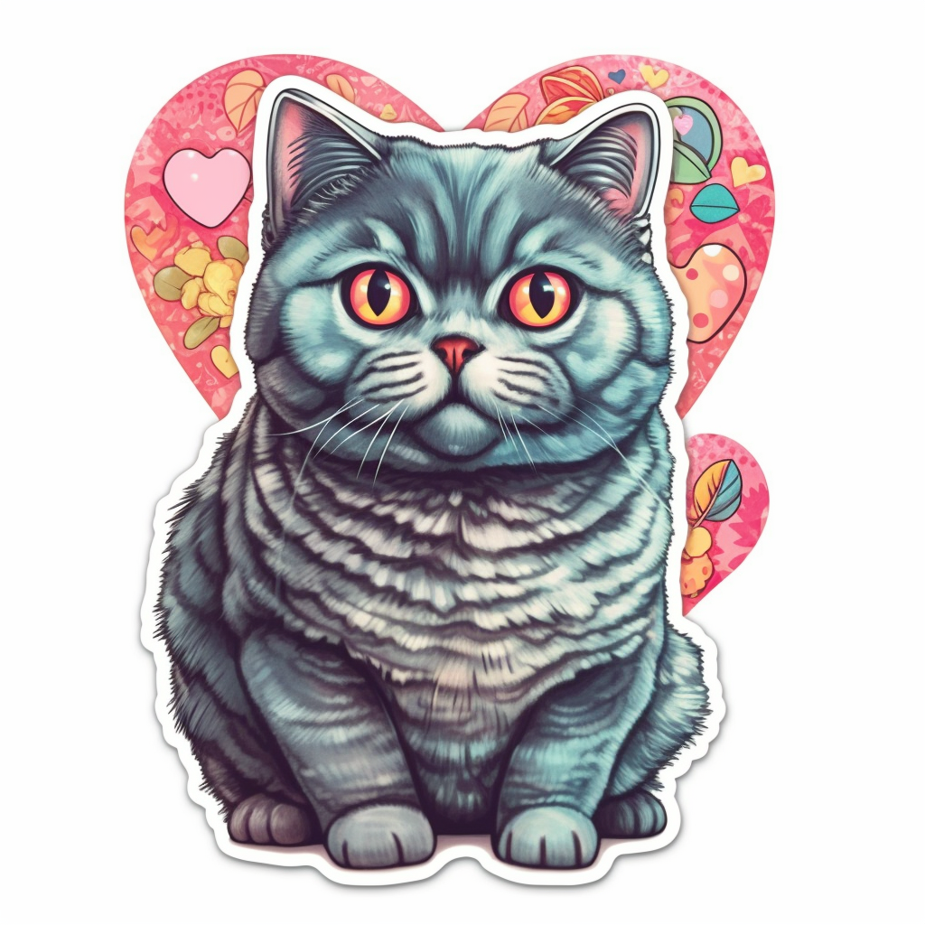 British Shorthair Cat Vinyl Decal Sticker for Car, Laptop, Tumbler and more # 0084