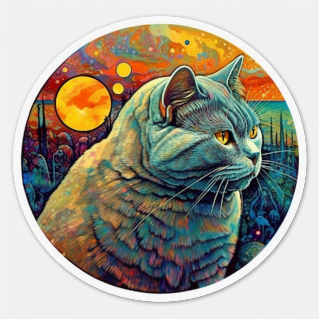 British Shorthair Cat Vinyl Decal Sticker for Car, Laptop, Tumbler and more # 00109