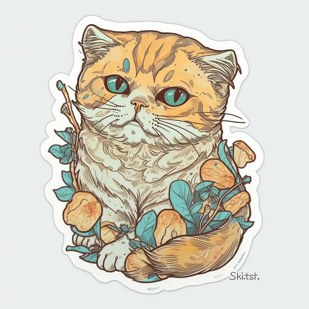 Scottish Fold Cat Vinyl Decal Sticker for Car, Laptop, Tumbler and more # 002109