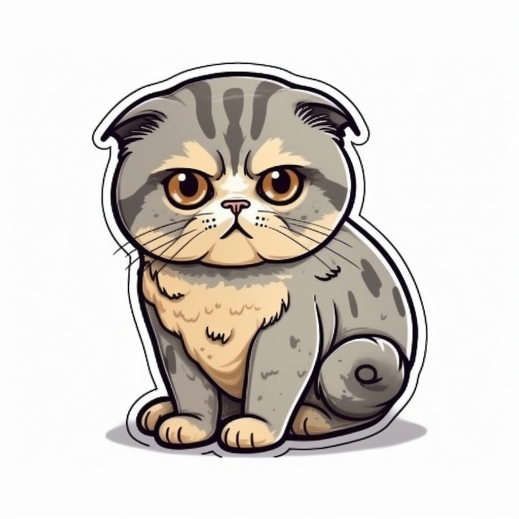 Scottish Fold Cat Vinyl Decal Sticker for Car, Laptop, Tumbler and more # 002116