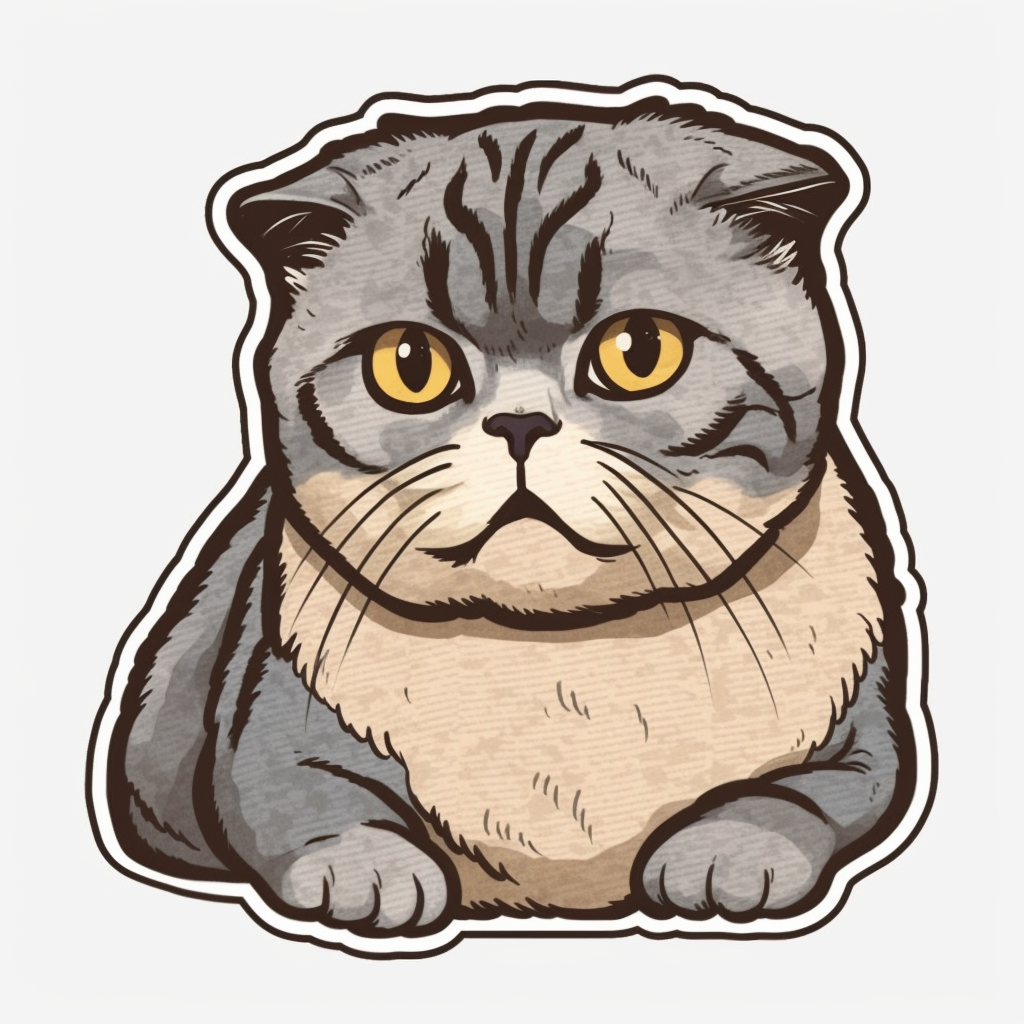 Scottish Fold Cat Vinyl Decal Sticker for Car, Laptop, Tumbler and more # 002155