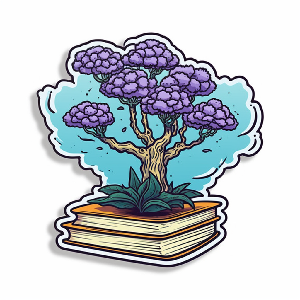 Flower Growing on a Book Vinyl Decal Sticker for Car, Laptop, Tumbler and more # 006982