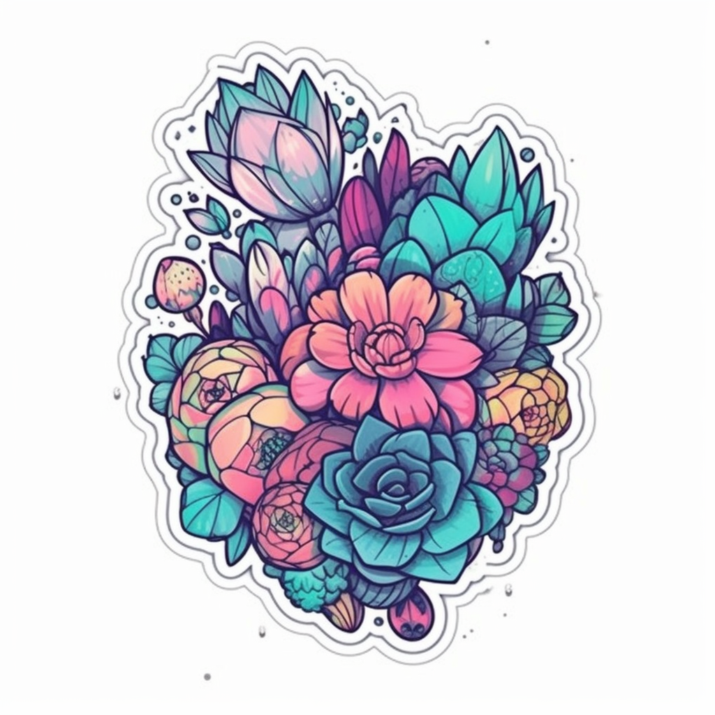 Succulent Vinyl Decal Sticker for Car, Laptop, Tumbler and more # 006690