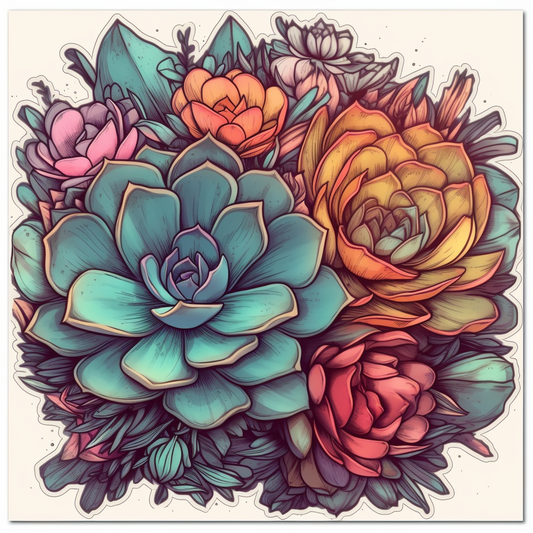 Succulent Vinyl Decal Sticker for Car, Laptop, Tumbler and more # 006678