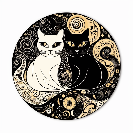 Yin Yang Cat Vinyl Decal Sticker for Car, Laptop, Tumbler and more # 005540