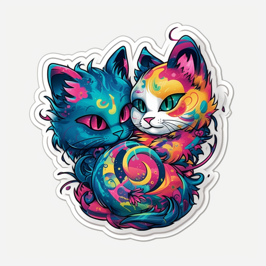Yin Yang Cat Vinyl Decal Sticker for Car, Laptop, Tumbler and more # 005539