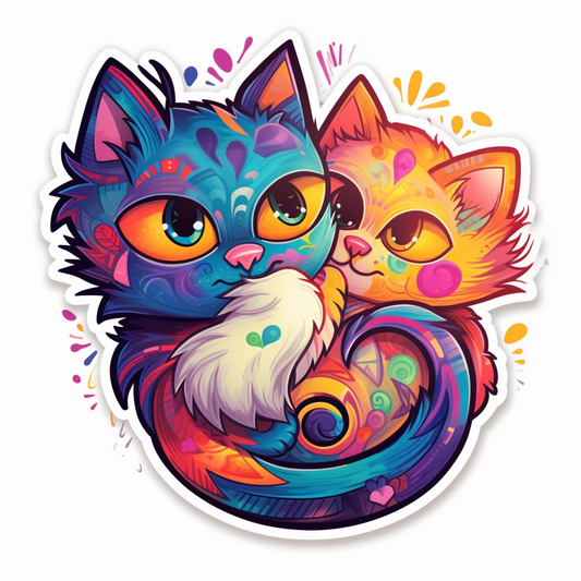 Yin Yang Cat Vinyl Decal Sticker for Car, Laptop, Tumbler and more # 005508