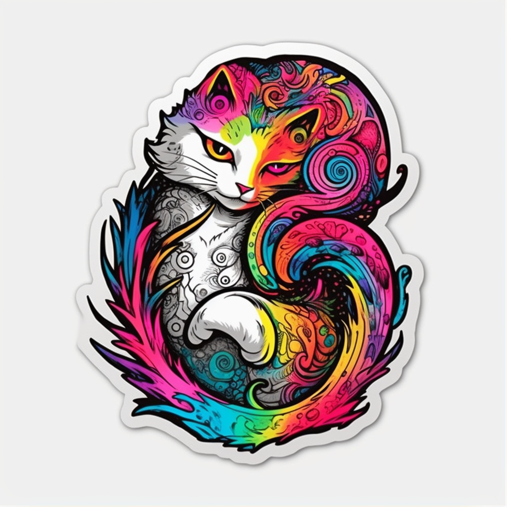 Yin Yang Cat Vinyl Decal Sticker for Car, Laptop, Tumbler and more # 005572