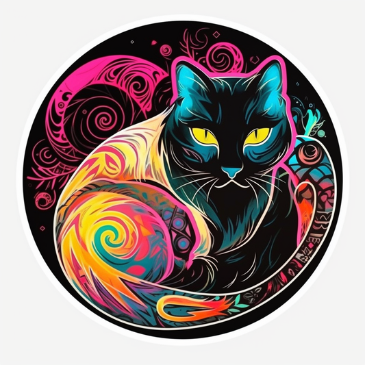 Yin Yang Cat Vinyl Decal Sticker for Car, Laptop, Tumbler and more # 005456