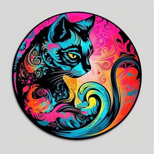 Yin Yang Cat Vinyl Decal Sticker for Car, Laptop, Tumbler and more # 005478