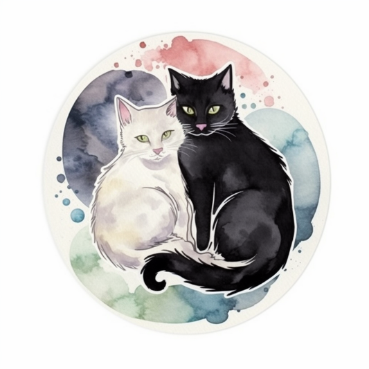 Yin Yang Cat Vinyl Decal Sticker for Car, Laptop, Tumbler and more # 005461