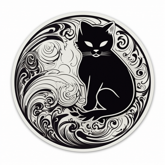 Yin Yang Cat Vinyl Decal Sticker for Car, Laptop, Tumbler and more # 005491