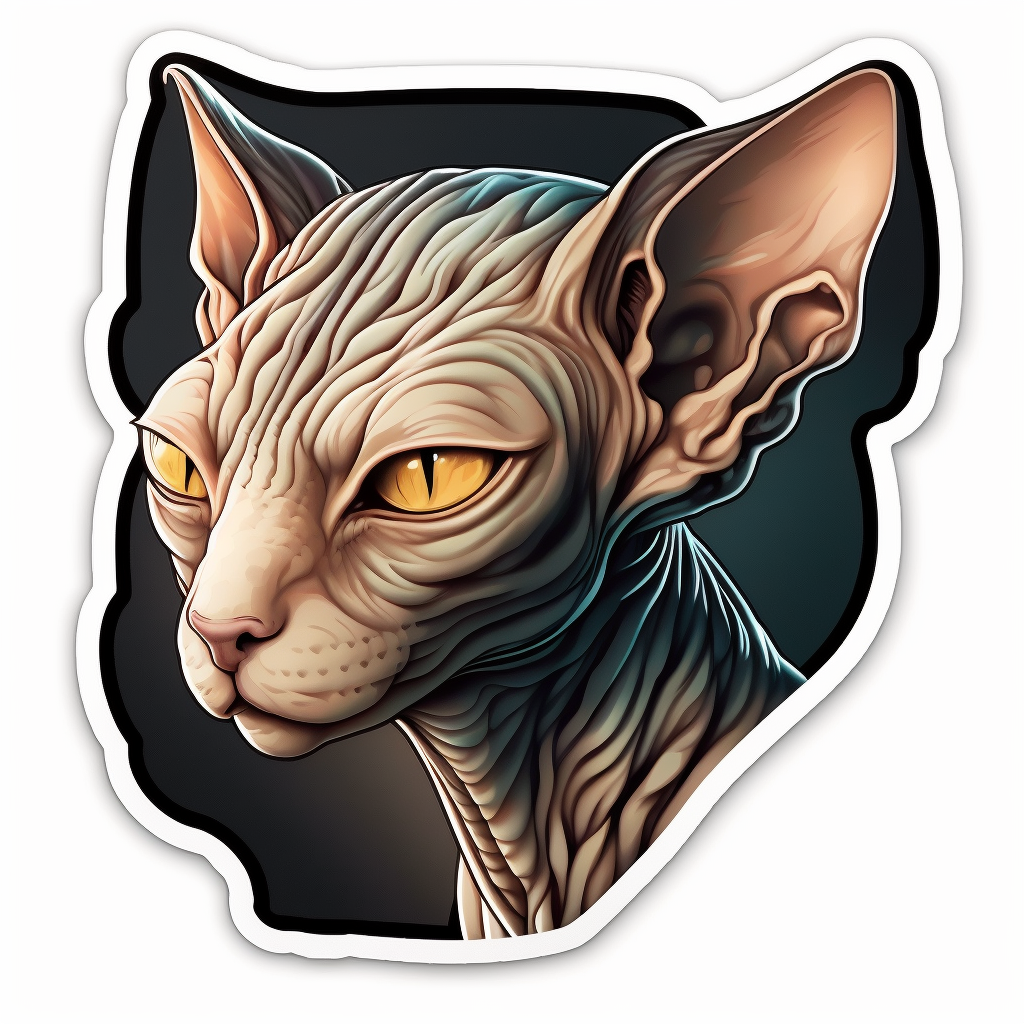Sphynx Cat Vinyl Decal Sticker for Car, Laptop, Tumbler and more # 002705