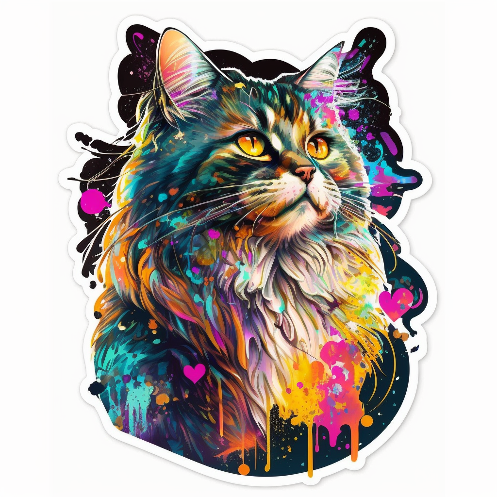 Maine Coon Cat Vinyl Decal Sticker for Car, Laptop, Tumbler and more # 002855