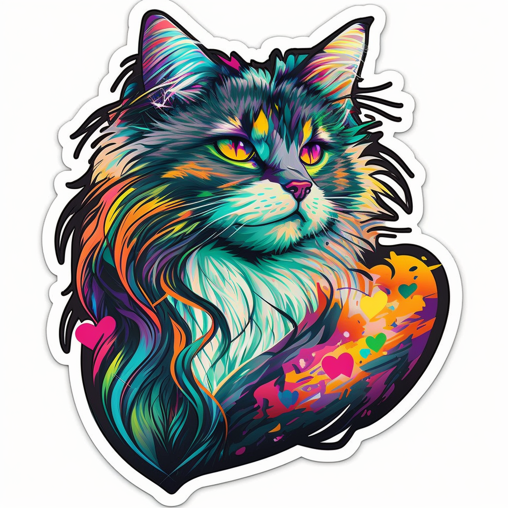 Maine Coon Cat Vinyl Decal Sticker for Car, Laptop, Tumbler and more # 002679