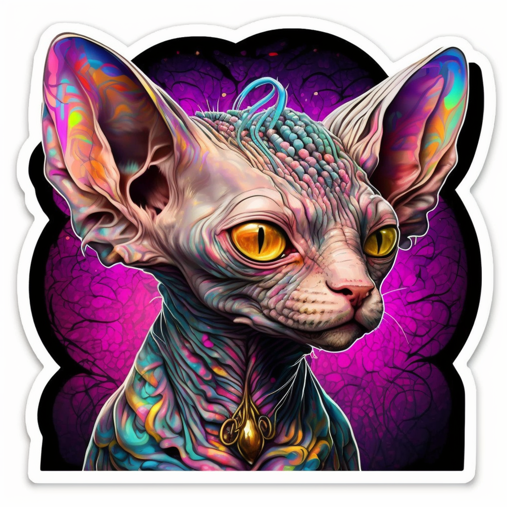 Sphynx Cat Vinyl Decal Sticker for Car, Laptop, Tumbler and more # 002793