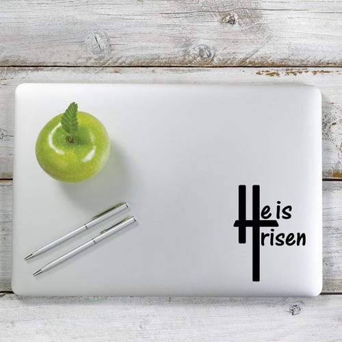 He is Risen Transfer Vinyl Decal Sticker for Car, Laptop, Tumbler and more # A019831-4" x 4"