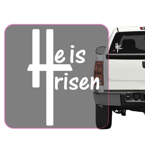 He is Risen Transfer Vinyl Decal Sticker for Car, Laptop, Tumbler and more # A019831-4" x 4"